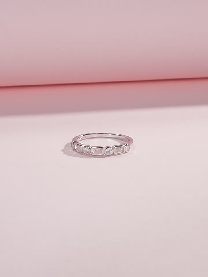 Eva Silver Crystal Ring