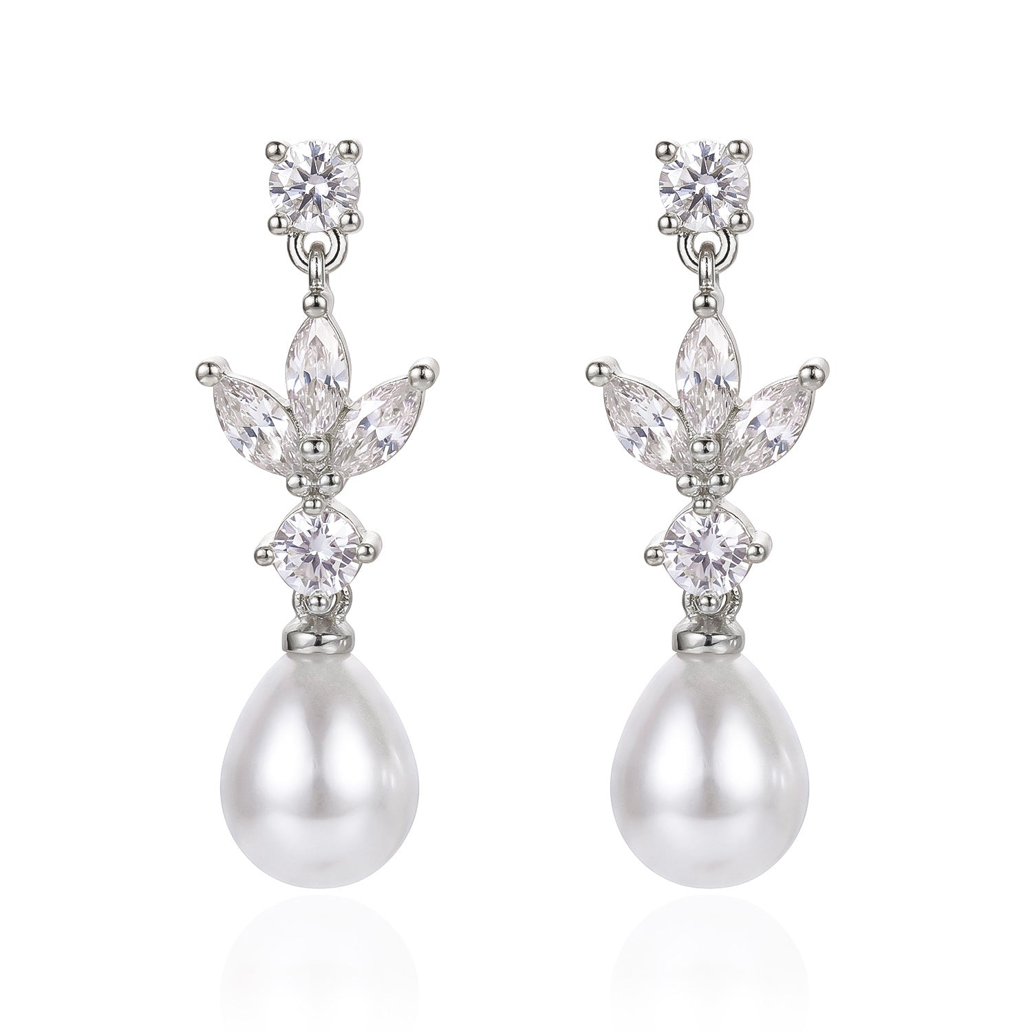 Diana Pearl Drop Silver Earrings