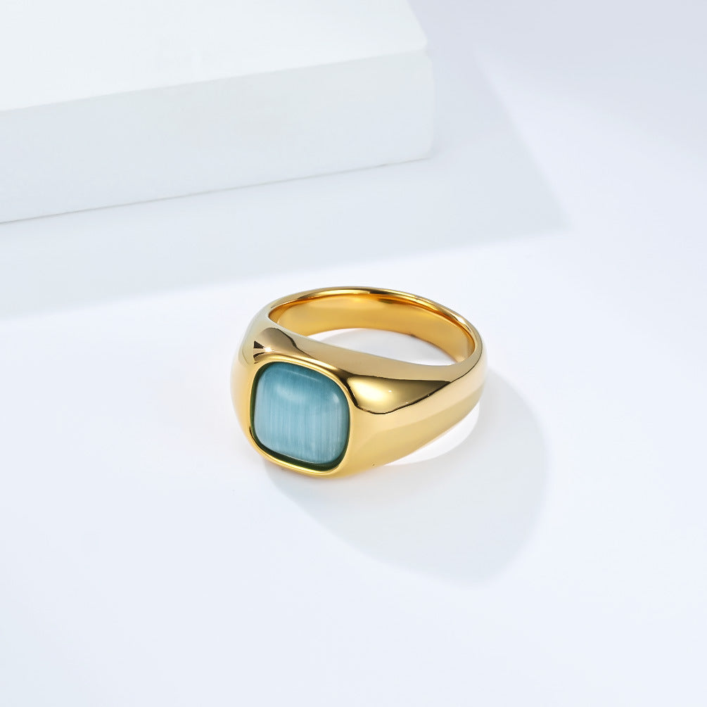 Odette Blue Cat's Eye Ring