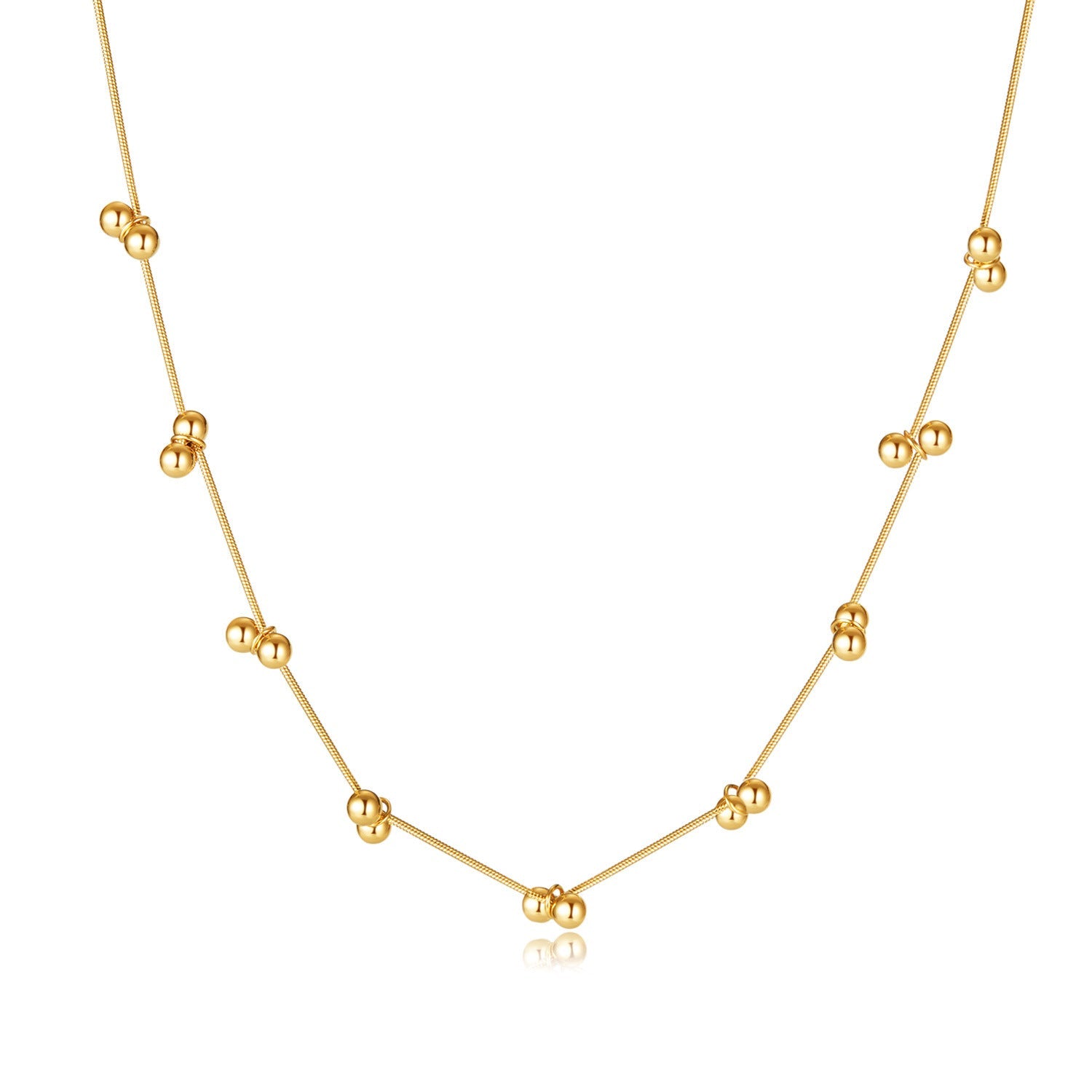 Raya Beaded Necklace - Gold - 2