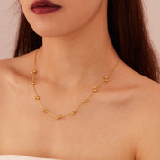 Raya Beaded Necklace - Gold - 3