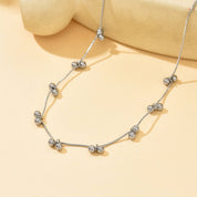 Raya Beaded Necklace - Silver - 6