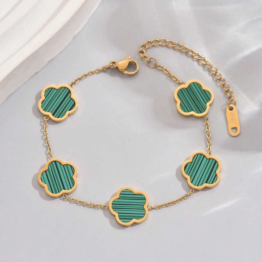 Rhea Clover Bracelet - Green - 14