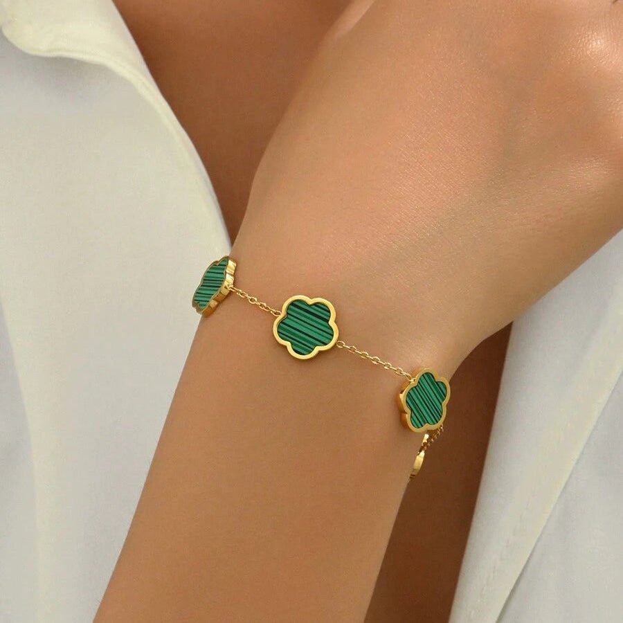 Rhea Clover Bracelet - Green - 13