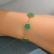 Rhea Clover Bracelet - Green - 15