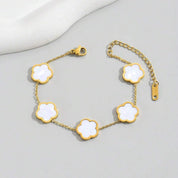 Rhea Clover Bracelet - White - 5