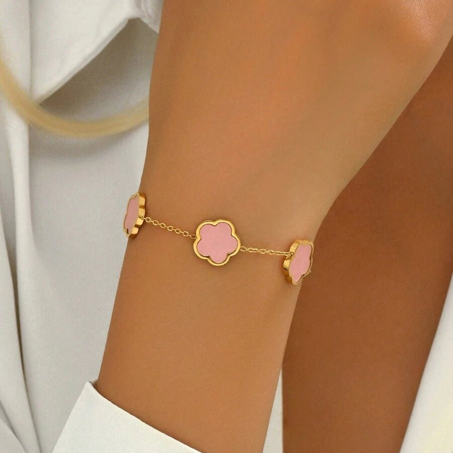 Rhea Clover Bracelet - Pink - 10