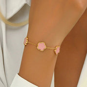 Rhea Clover Bracelet - Pink - 10