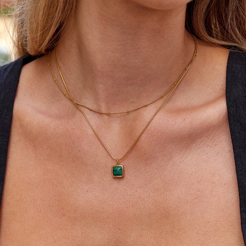 Riva Malachite Green Pendant Necklace - My StoreNecklace