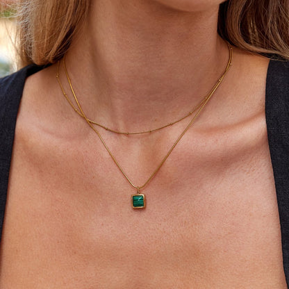 Riva Malachite Green Pendant Necklace - My StoreNecklace