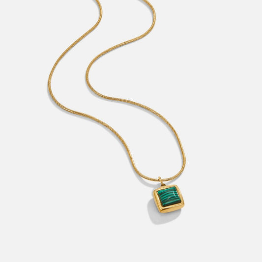 Riva Malachite Green Pendant Necklace - My StoreNecklace