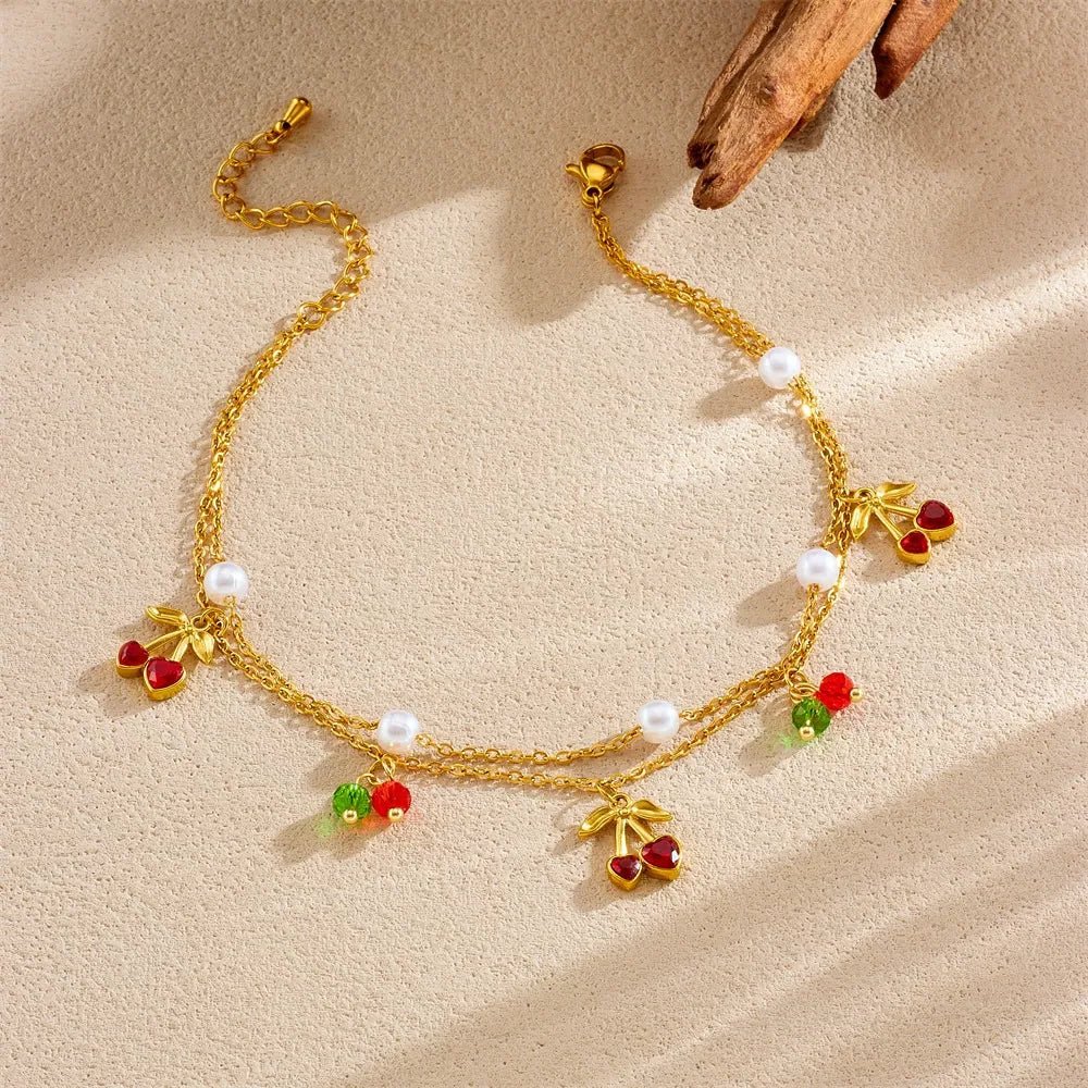 Rosetta Cherry Anklet - NAVALLIAnklet