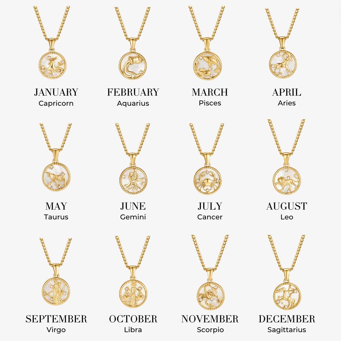 Sabine Zodiac Necklace - Necklace - April - Aries - 3
