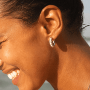 Sage Pearl Huggies - pair of earrings - Silver - 3