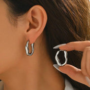 Sana Hoop Earrings - Silver - 5