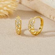 Selene Crystal Hoops - Gold - 5