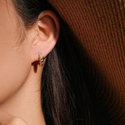 Selene Crystal Hoops - Gold - 1