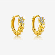 Selene Crystal Hoops - Gold - 2