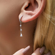 Selene Silver Drop Earrings - NAVALLI