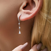 Selene Silver Drop Earrings - 1