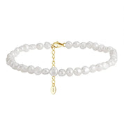 Serena Natural Pearl Anklet - Anklet - Gold - 4