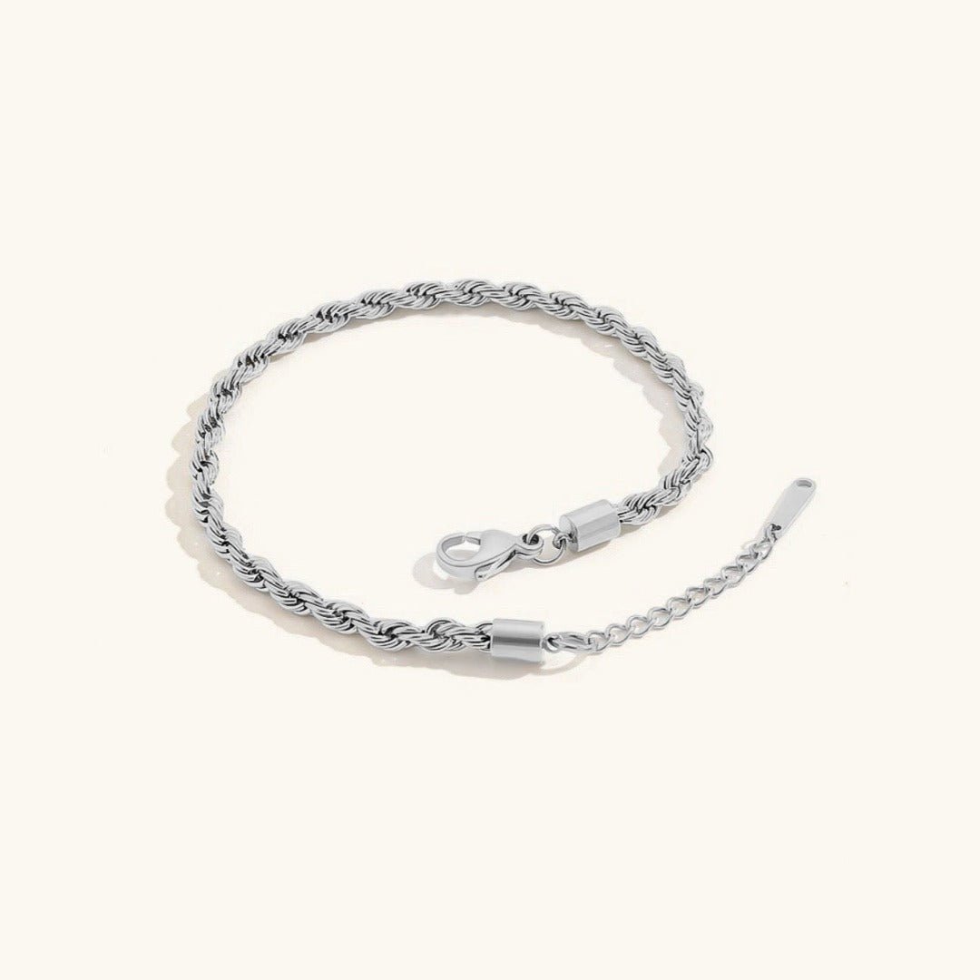 Solara Rope Chain Anklet - Silver - 3