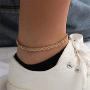 Solara Rope Chain Anklet - Gold - 1