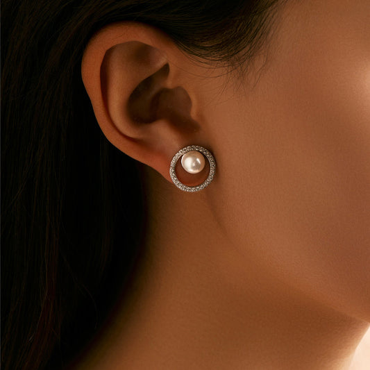 Soraya Silver Stud Earrings - NAVALLI