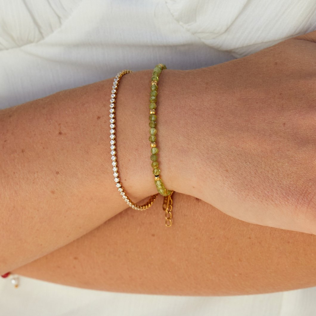 Sylvie Peridot Bead Bracelet - Bracelet - 1