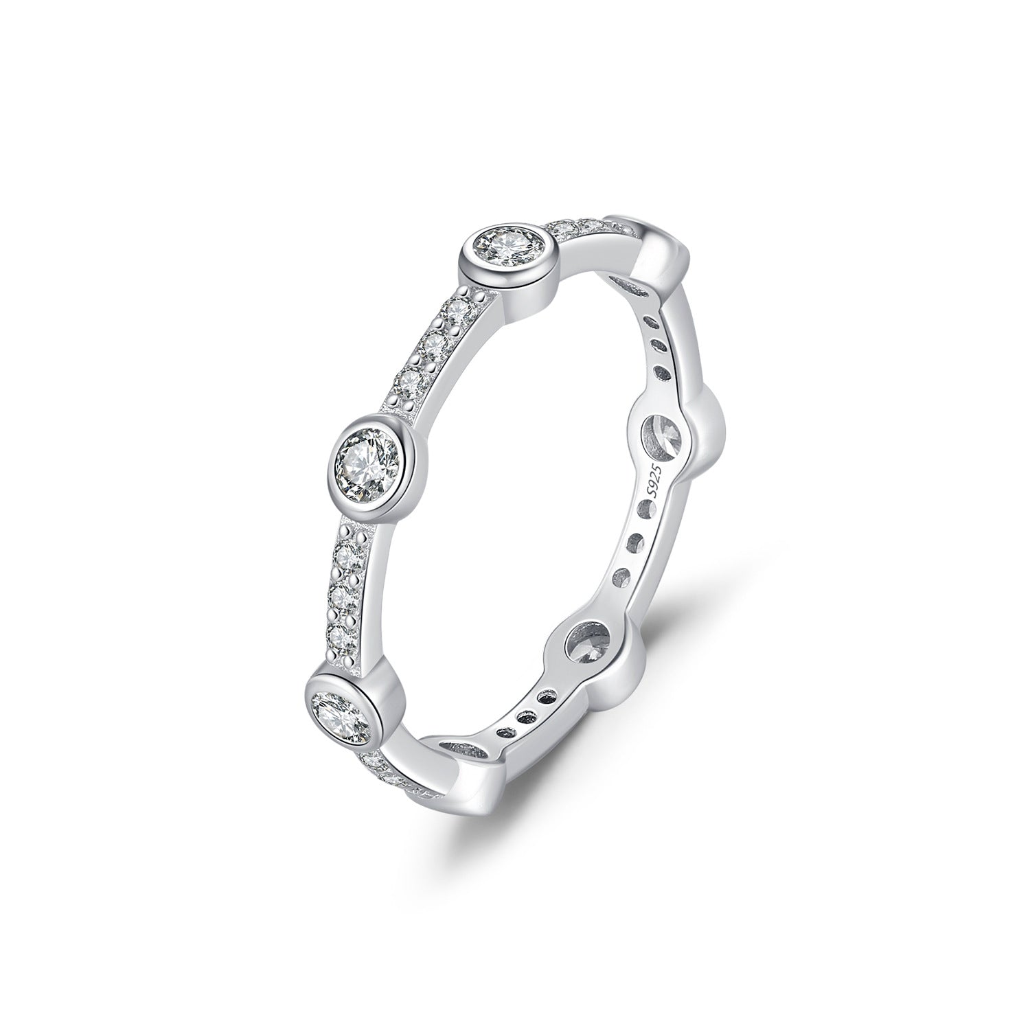 Talia Silver Crystal Ring - US 5 | UK J - 2