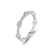 Talia Silver Crystal Ring - US 5 | UK J - 2