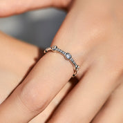 Talia Silver Crystal Ring - US 5 | UK J - 1
