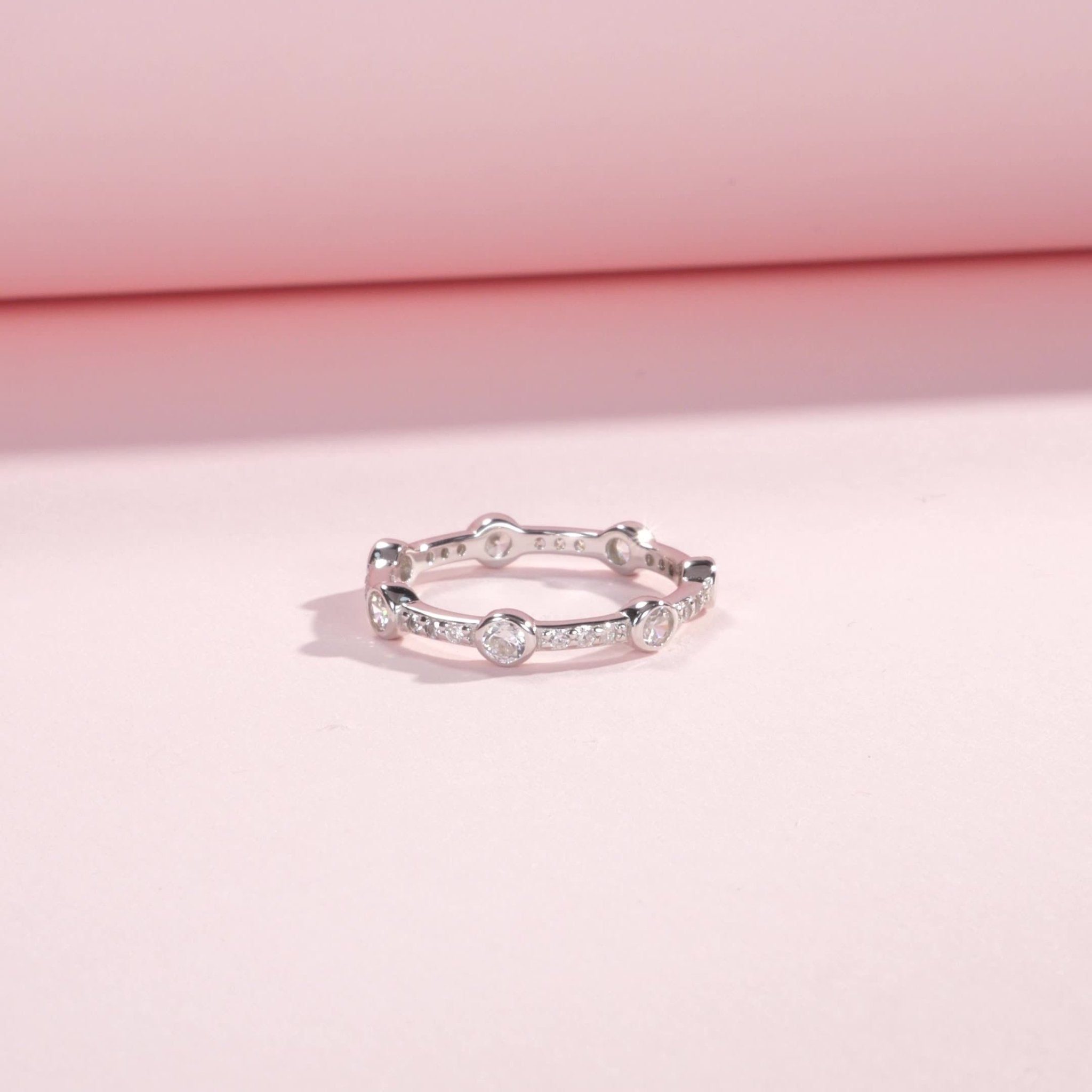 Talia Silver Crystal Ring - US 5 | UK J - 3