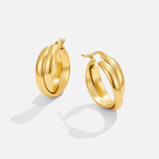 Talia Sleek Gold Hoops - Earrings - 2