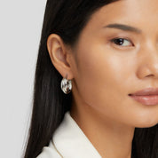 Talia Sleek Silver Hoops - Earrings - 3