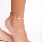 Thalia Herringbone Anklet - Gold - 3