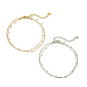 Thalia Pearl Duo Anklet - Anklet - Gold - 4