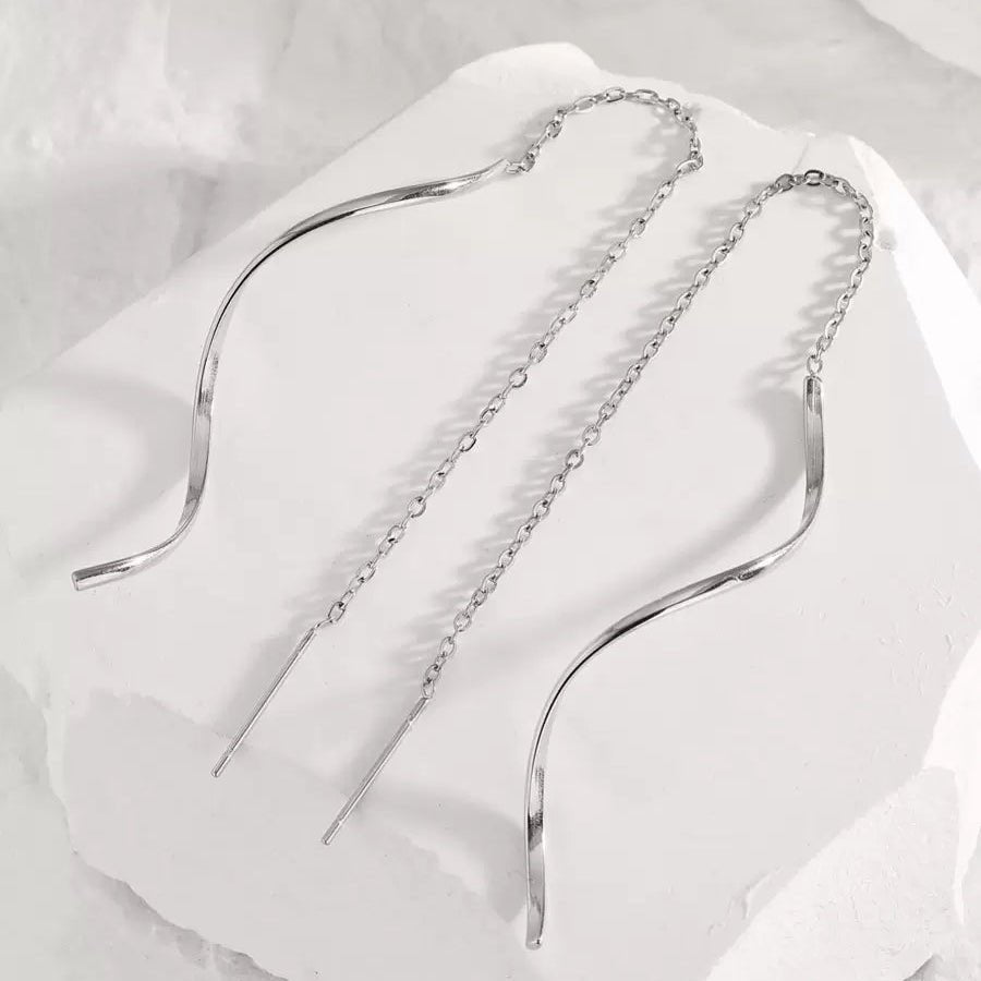 Vera Slim Earrings - Silver - 6