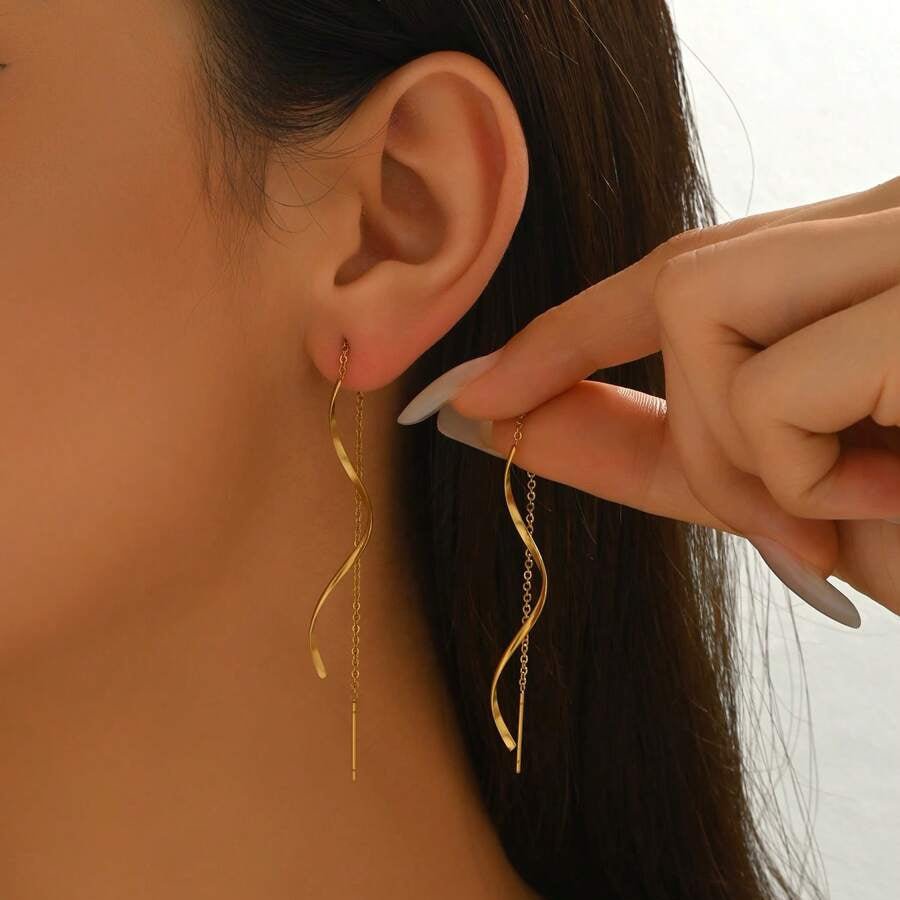 Vera Slim Earrings - Gold - 1
