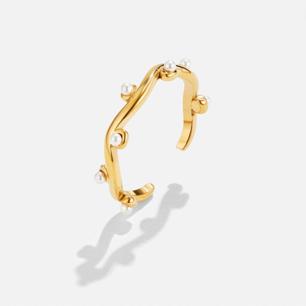 Wavey Pearl 18K Gold Ring - My StoreRing