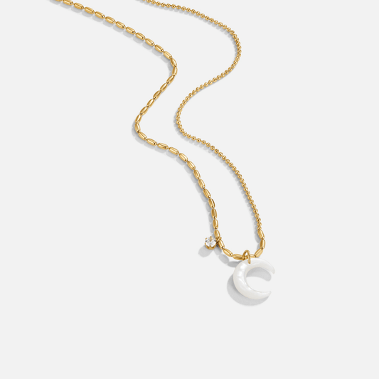 White Crescent Moon Necklace - My StoreNecklace