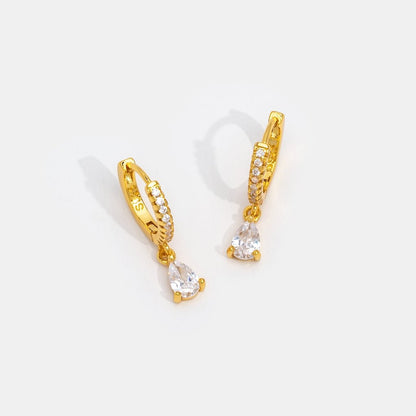 White Ivory Crystal Gold Hoop Earrings - My StoreEarrings