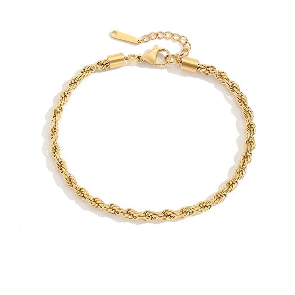 Xanthe Twist Anklet - bracelet - Gold - 3