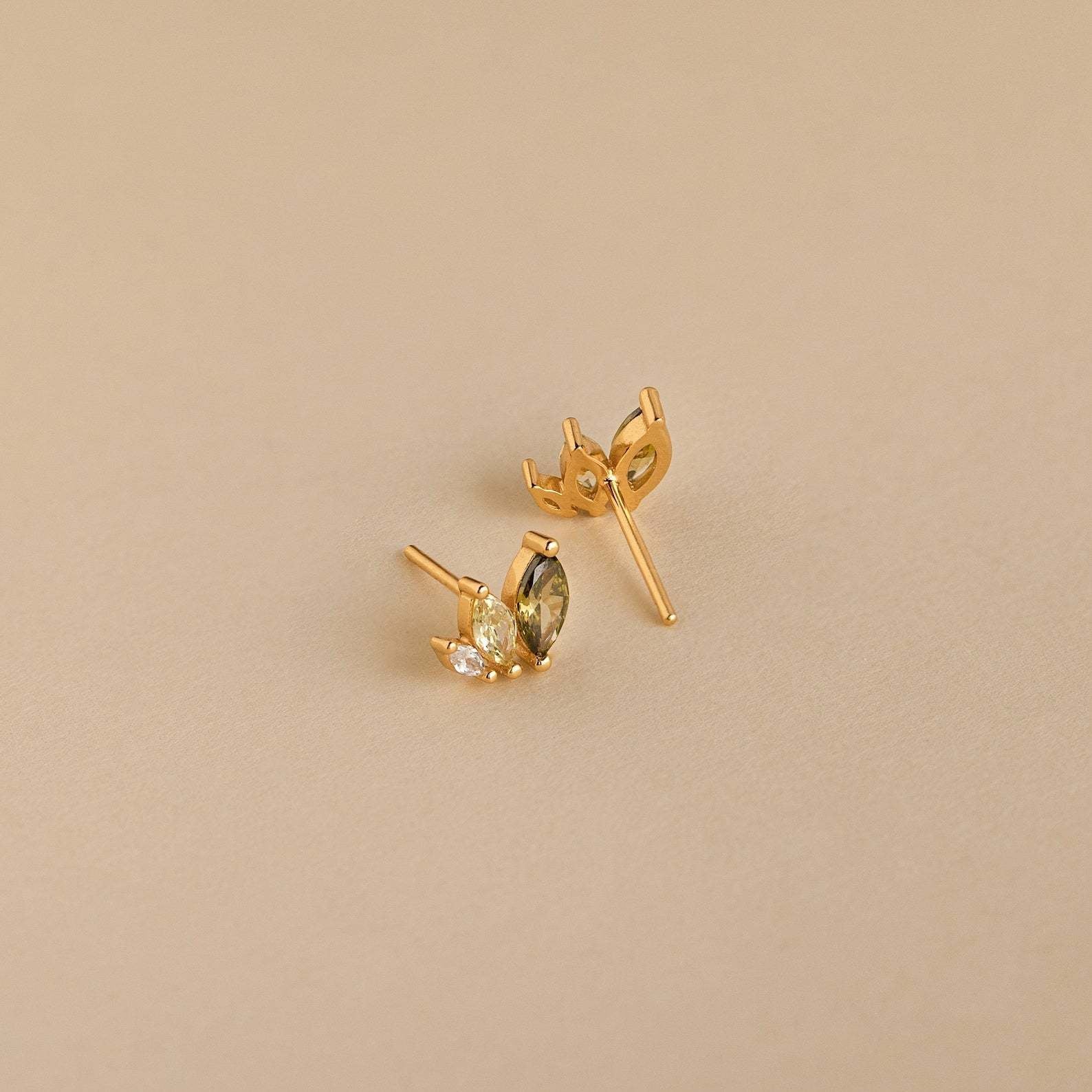 Yara Crystal Leaf Earrings - Platinum - 5