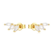 Yasmin Shine Studs - Gold - Milk White - 2