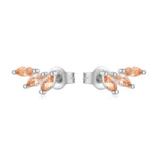 Yasmin Shine Studs - Platinum - Champagne - 5