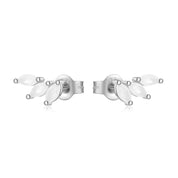 Yasmin Shine Studs - Platinum - Milk White - 3