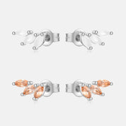 Yasmin Shine Studs - Platinum - Champagne - 6