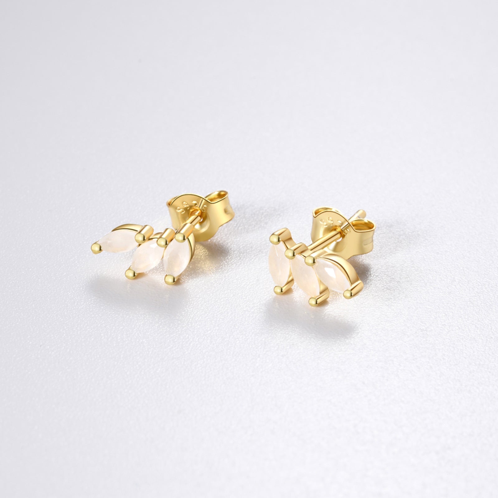 Yasmin Shine Studs - Platinum - Champagne - 7