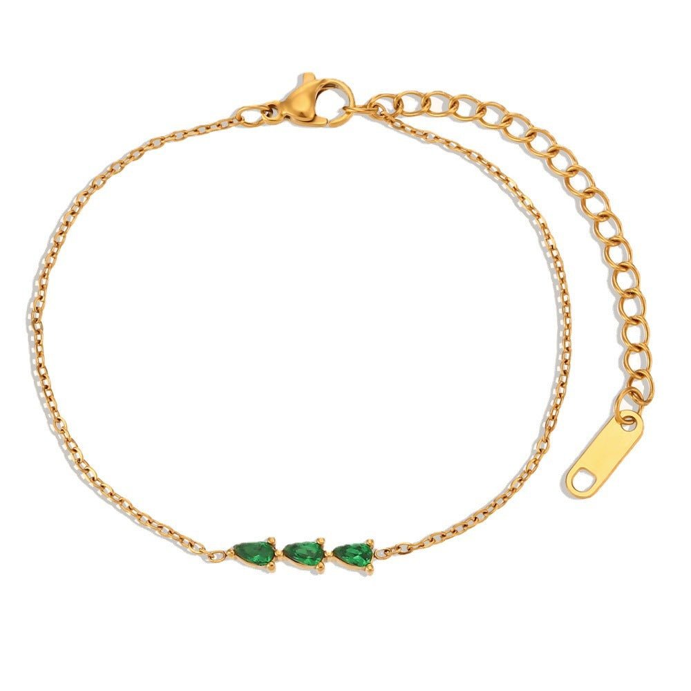 Zaina Crystal Bracelet - Green - 2
